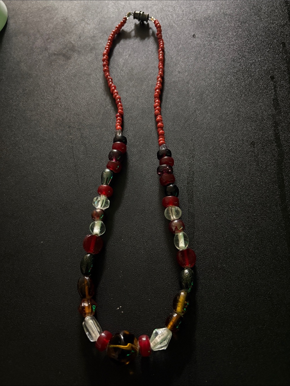 Handmade Red Multi-Bead Necklace